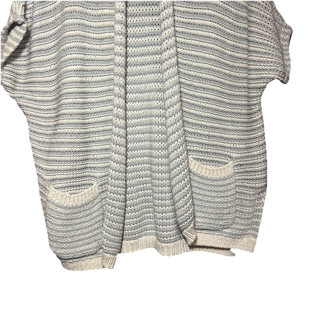 Madewell Curl Up Woven Oversized‎ Cardigan Blue & White - Women's Size XS - Picture 3 of 7